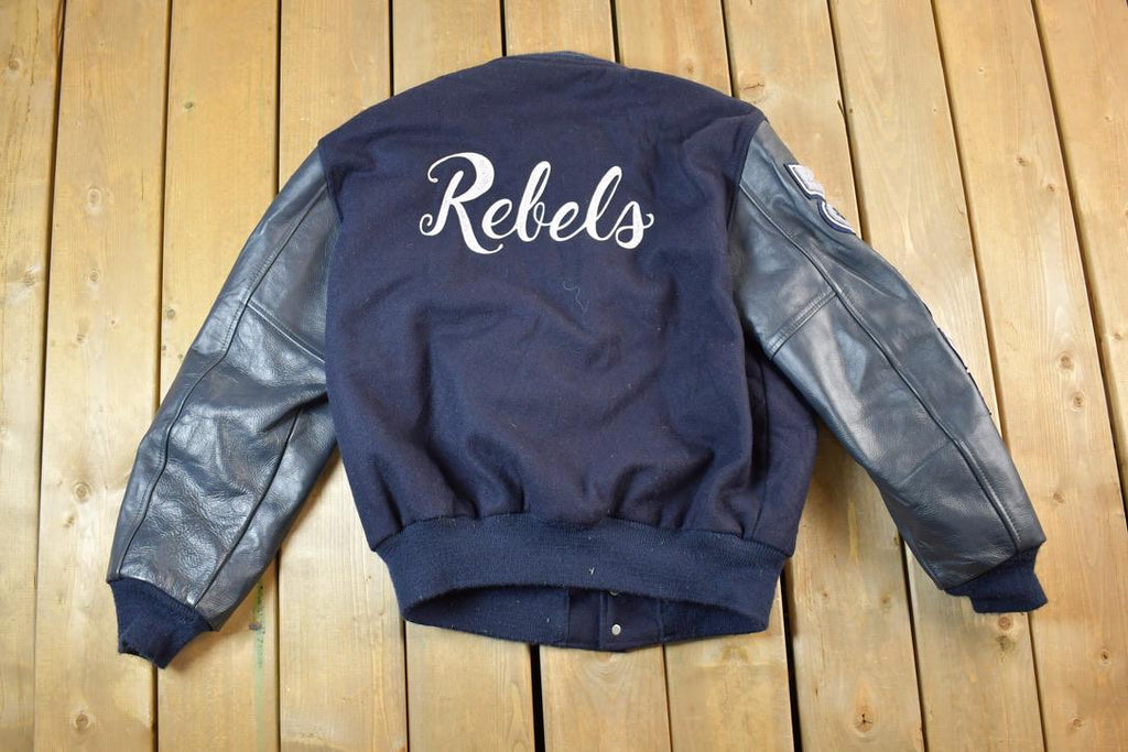Vintage 1990s Rebels Butwin Champion Leather & Wool Varsity Jacket Made In USA