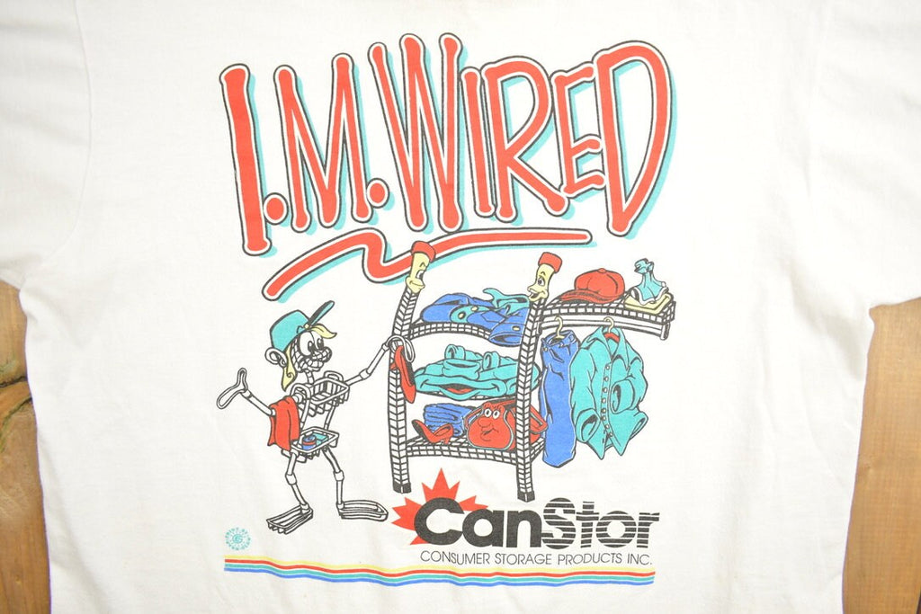 Vintage 1990s CanStor "I.M. Wired" Storage Products Graphic T-Shirt