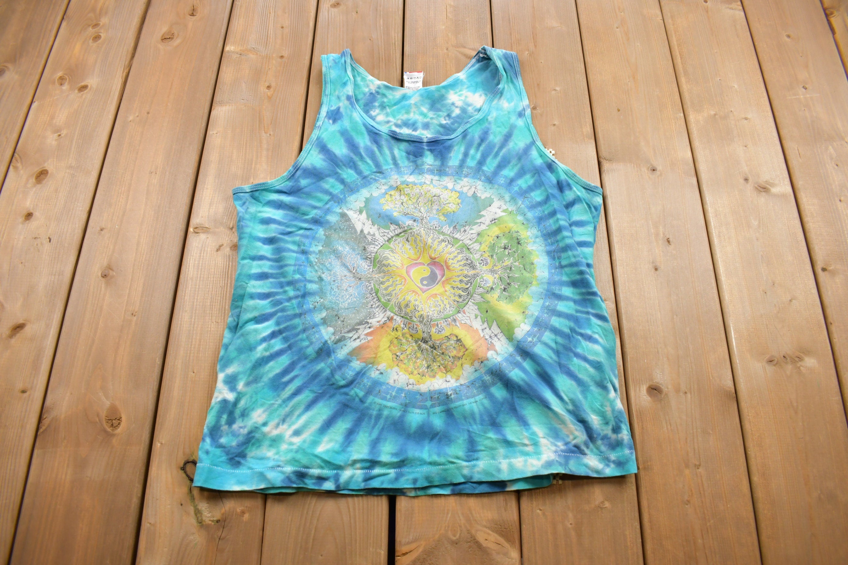 Vintage 1990s Earth's Seasons Graphic Tank Top  Vintage T Shirt  Streetwear  Graphic Tee  Single Stitch  Made In USA