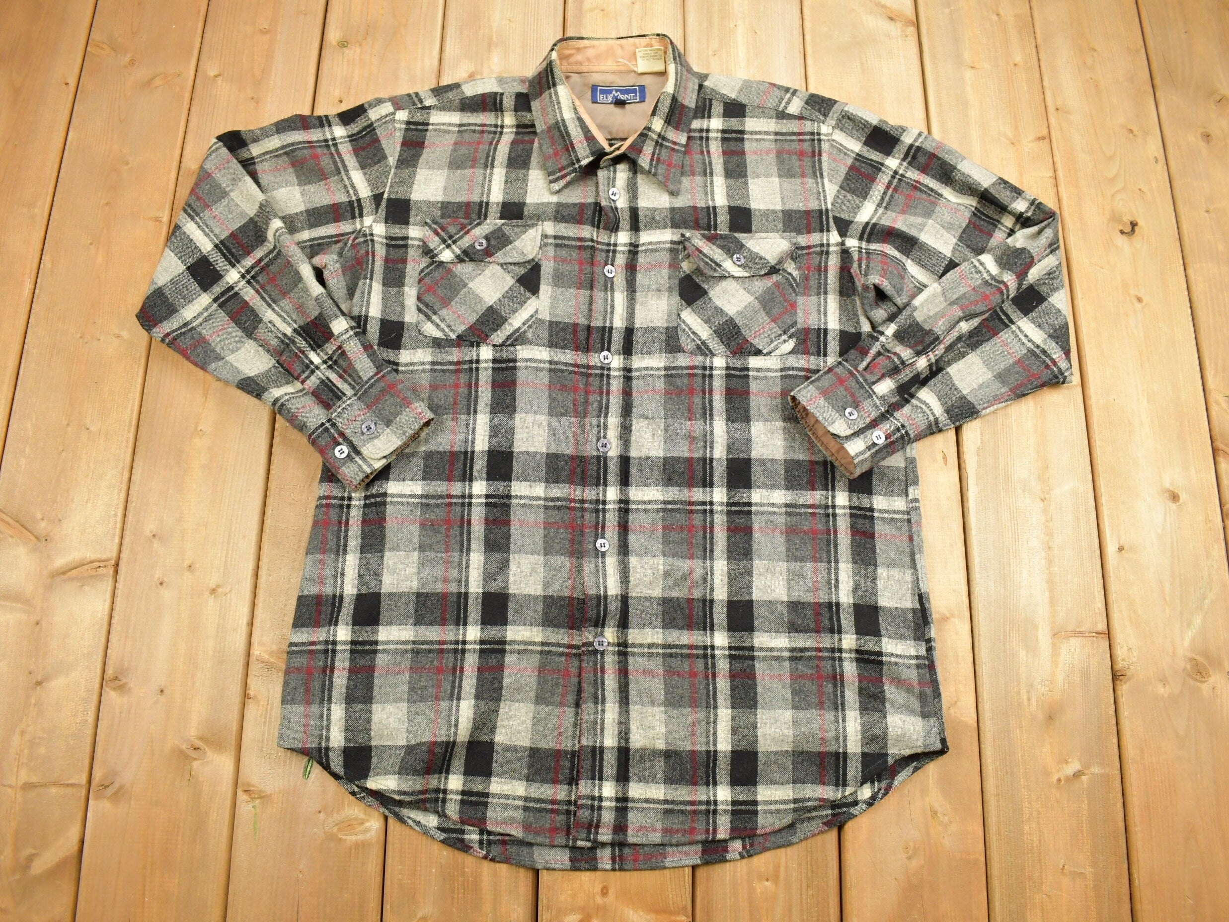 Vintage 1990s Elk Mont Plaid Button Up Shirt