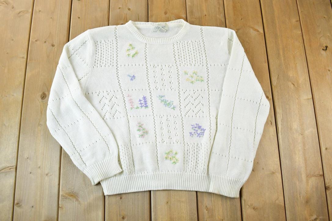 Vintage 1990s Stevemore Knit Abstract Pattern Crewneck Sweater