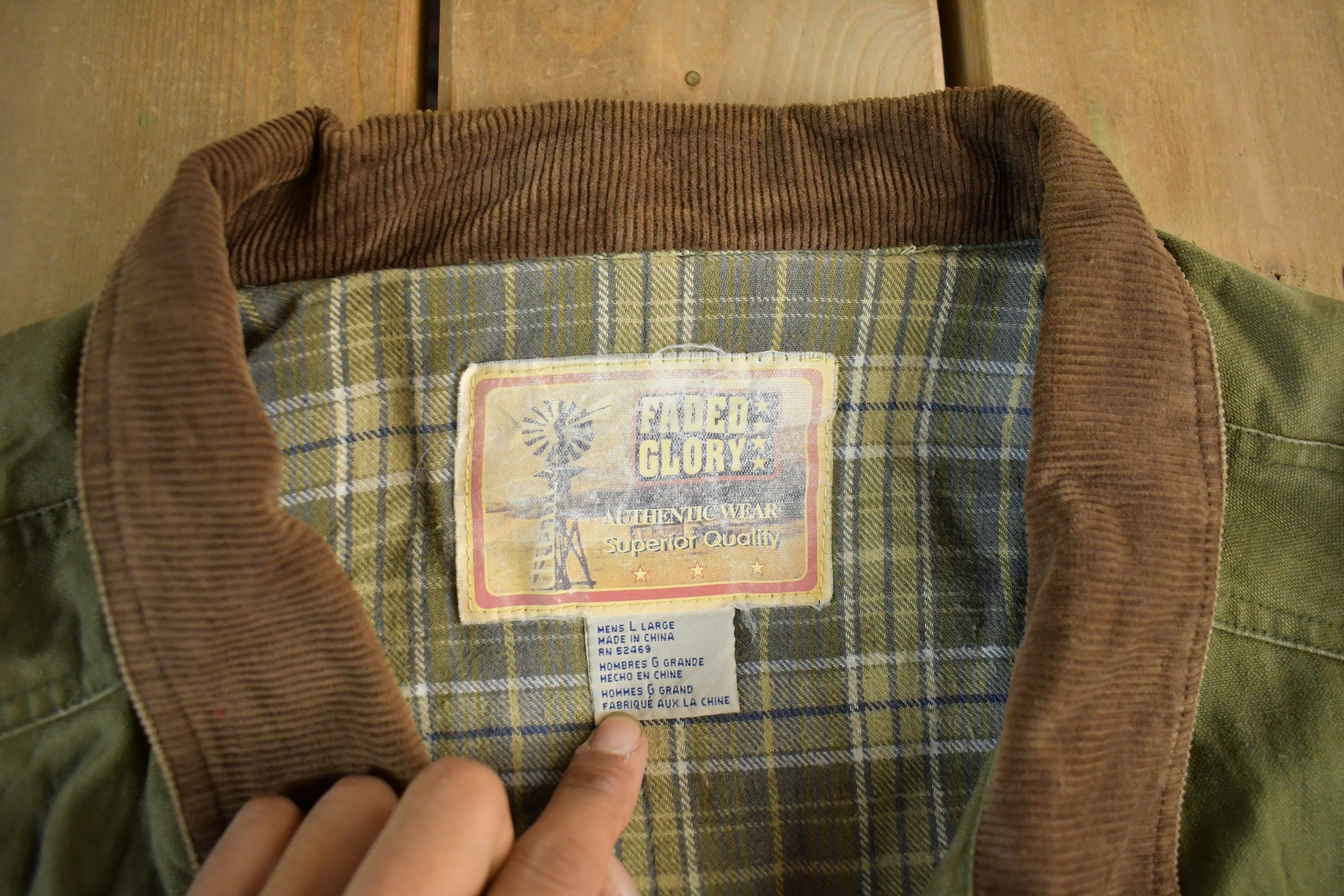 Vintage 1990s Faded Glory Lined Faded Barn Chore Coat Men's Large