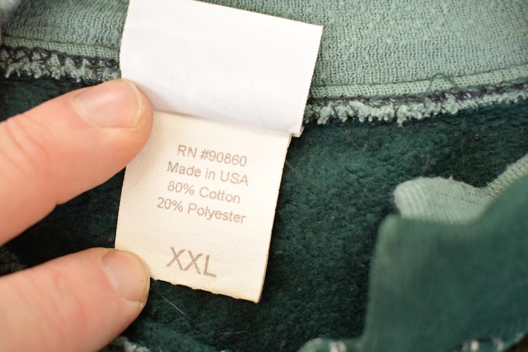 Vintage 1990s Artisans Double Collar Christmas Tree Button Up Graphic Print Crewneck Sweatshirt Women's L / Made In USA / 90's Destination