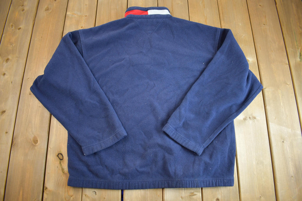 Vintage 1990s Tommy Hilfiger Quater Zip Fleece Sweater - XL