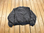Vintage 1990s Black Satin Bomber Jacket