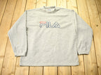 Vintage 1990s Fila Spell Out Fleece Crewneck Sweater