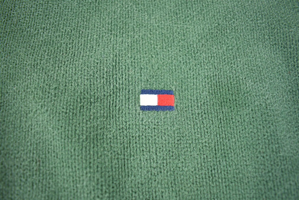 Vintage 1990s Tommy Hilfiger Embroidered Knit V-Neck Sweater