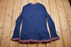 Vintage 1990s Montgomery Ward Knitted Button Up Sweater / Vintage Cardigan / Button Up / Colour Block / Formal Knit / Nautical