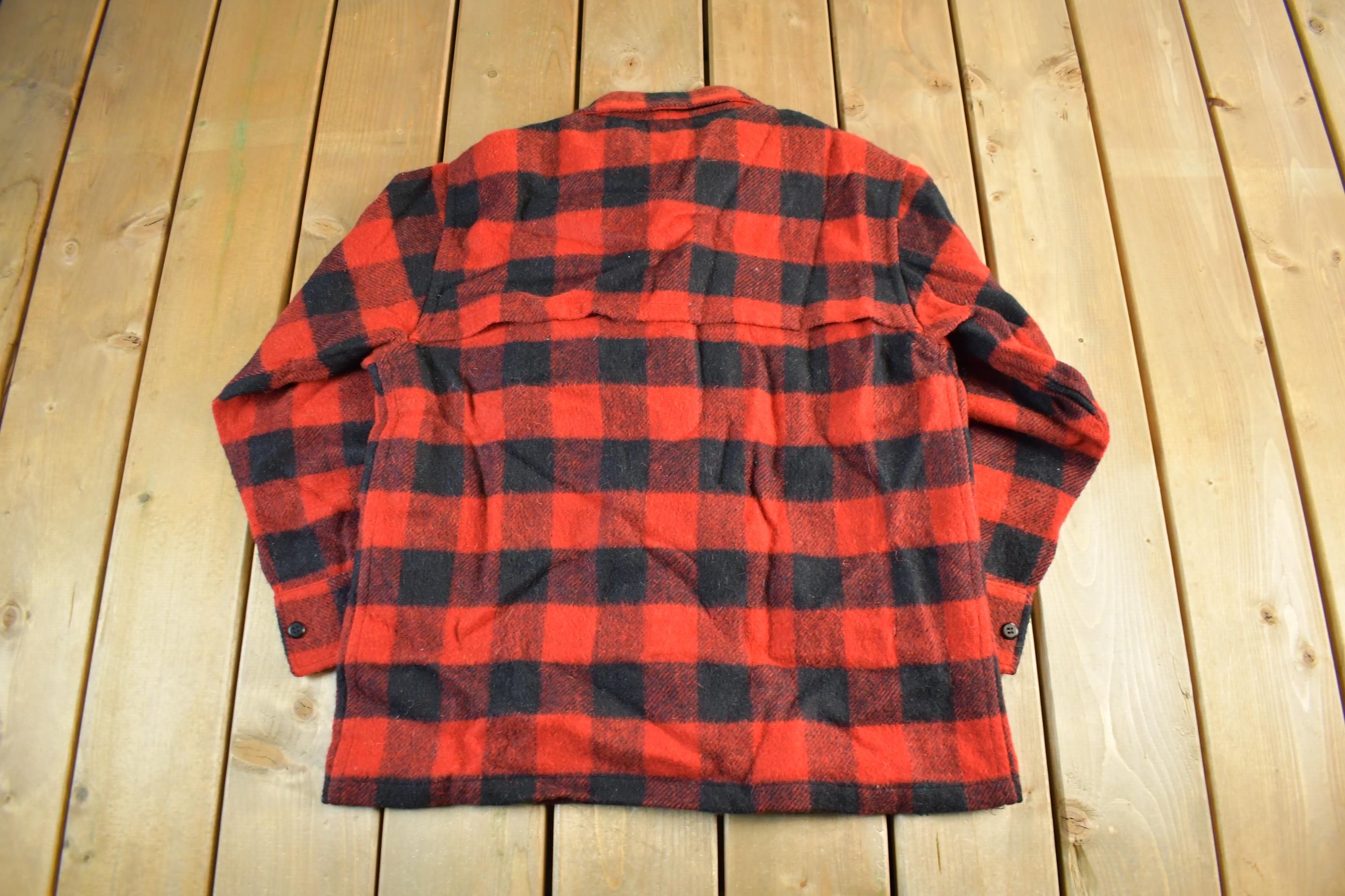 Vintage 1970s Cockatoo Wool Flannel Shirt Jacket Men's Medium