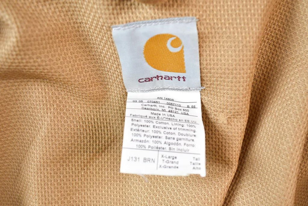 Vintage 1990s Distressed Carhartt Beige Active Jac Jacket  Size XLarge  Made In USA  Arteka Companies