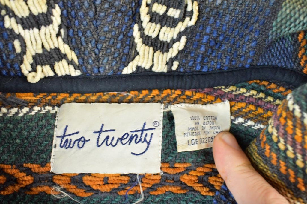 Vintage 1990s Two Twenty Light Abstract Knit Button Up Jacket