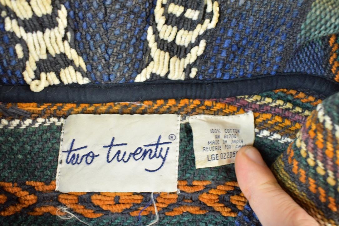 Vintage 1990s Two Twenty Light Abstract Knit Button Up Jacket