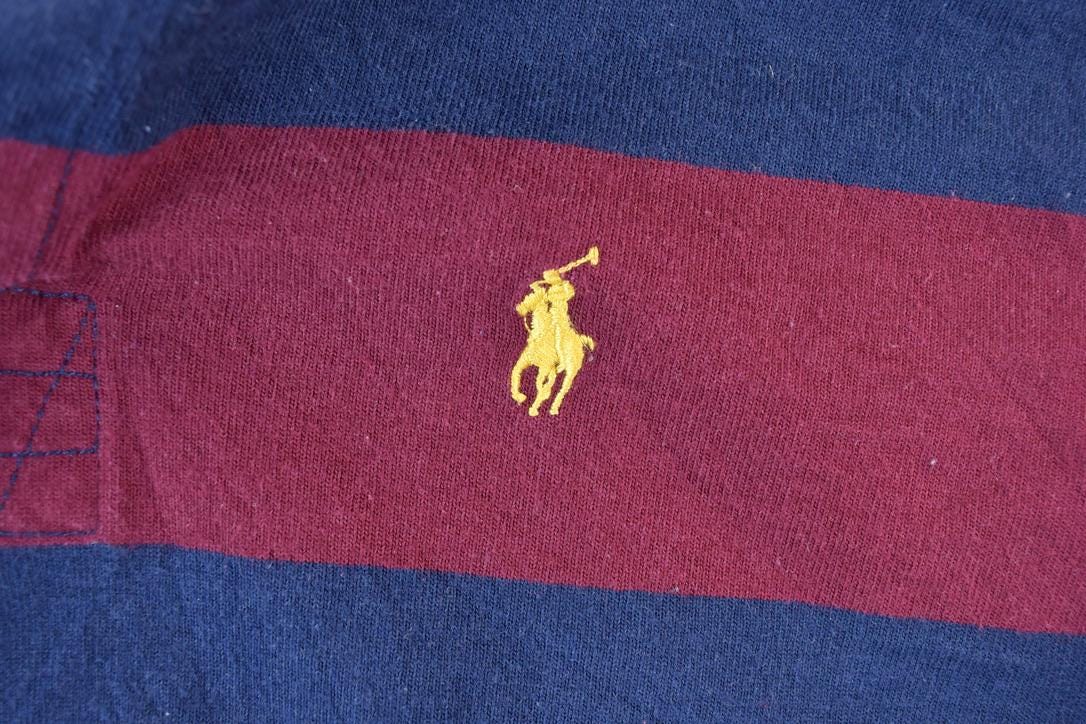 Vintage 1990s Polo By Ralph Lauren Hooded Rugby Button Up Shirt