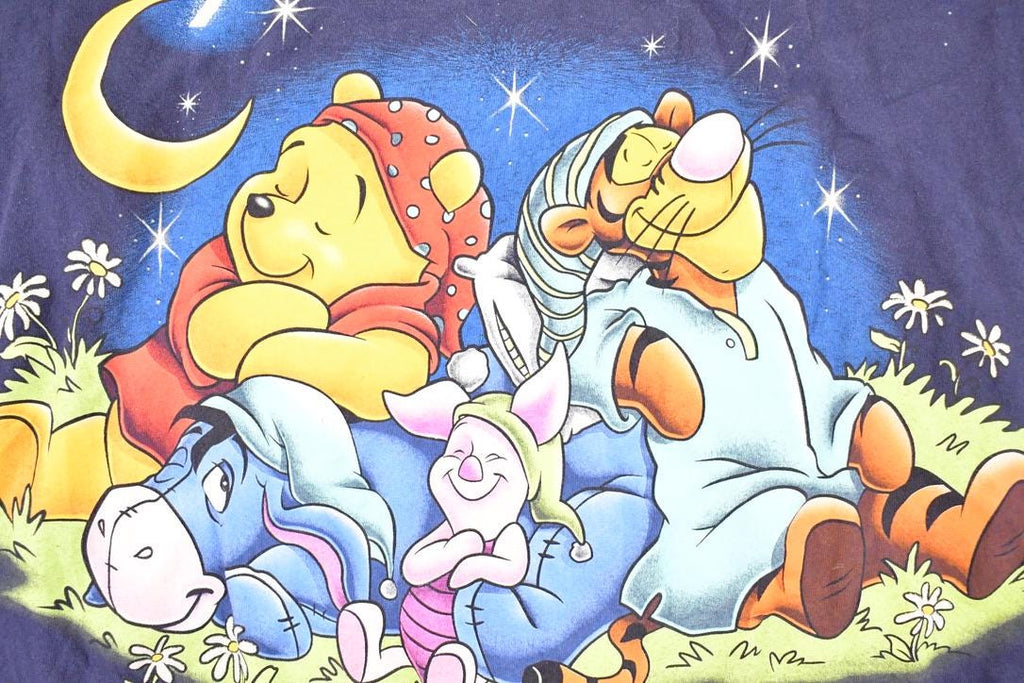 Vintage 1990s Disney Sparkle Friends Pyjama Winnie The Pooh Gang Souvenir Sleep Shirt Women's XXXL