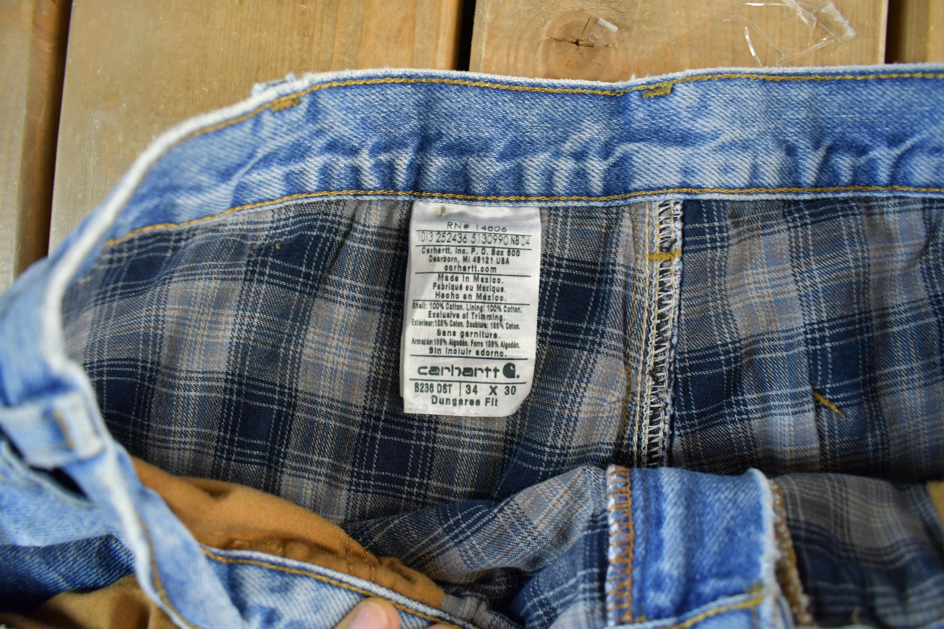 Vintage 2000s Carhartt Flannel Lined Denim Work Jeans Adult 33 x 30