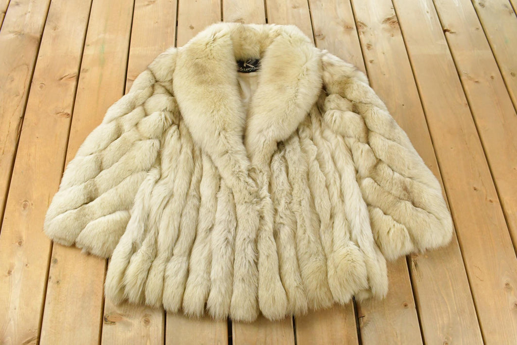 Vintage 1970s Saga Fox Arctic Fox Fur Coat Adult Medium