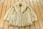 Vintage 1970s Saga Fox Arctic Fox Fur Coat Adult Medium