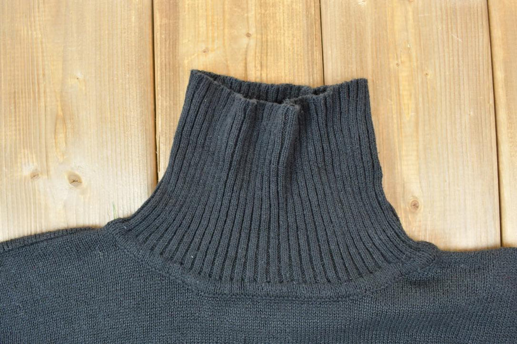 Vintage 1990s Knit Abstract Pattern Turtleneck Sweater