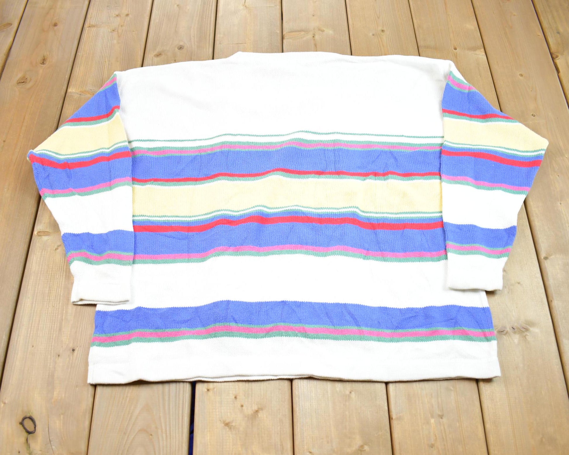 Vintage 1990s Eddie Bauer Striped Crewneck Sweatshirt