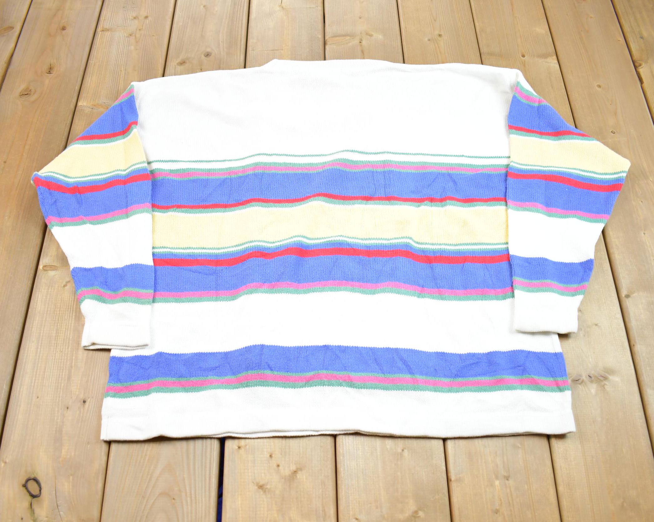 Vintage 1990s Eddie Bauer Striped Crewneck Sweatshirt