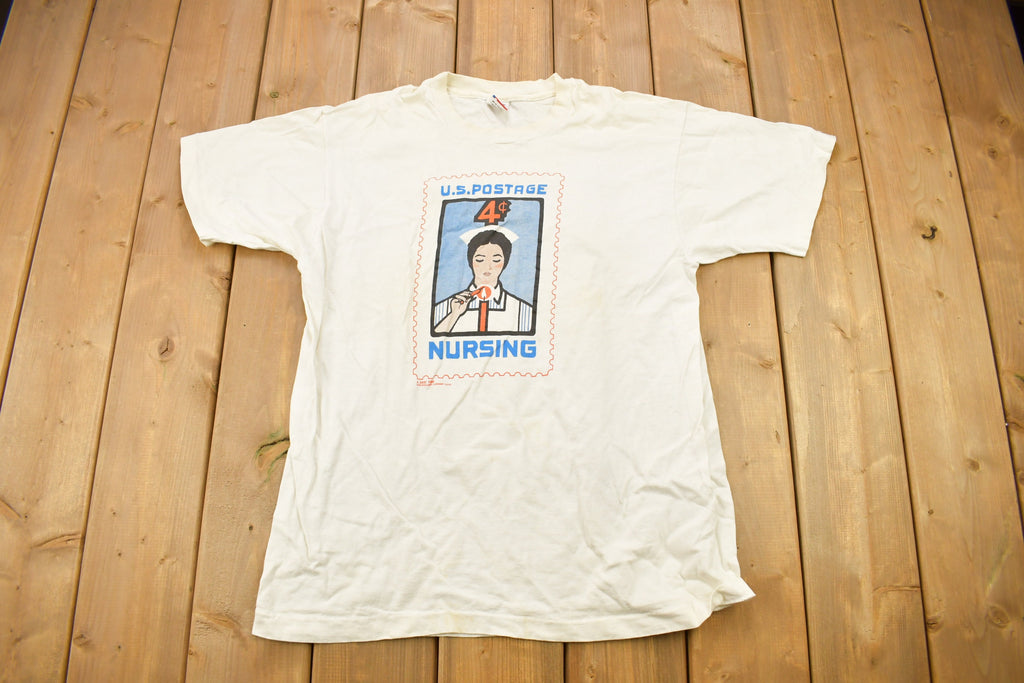 Vintage 1990s USPS Nursing Stamp Graphic T Shirt