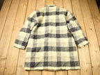 Vintage 1990s Woolrich Plaid Wool Long Trench Coat