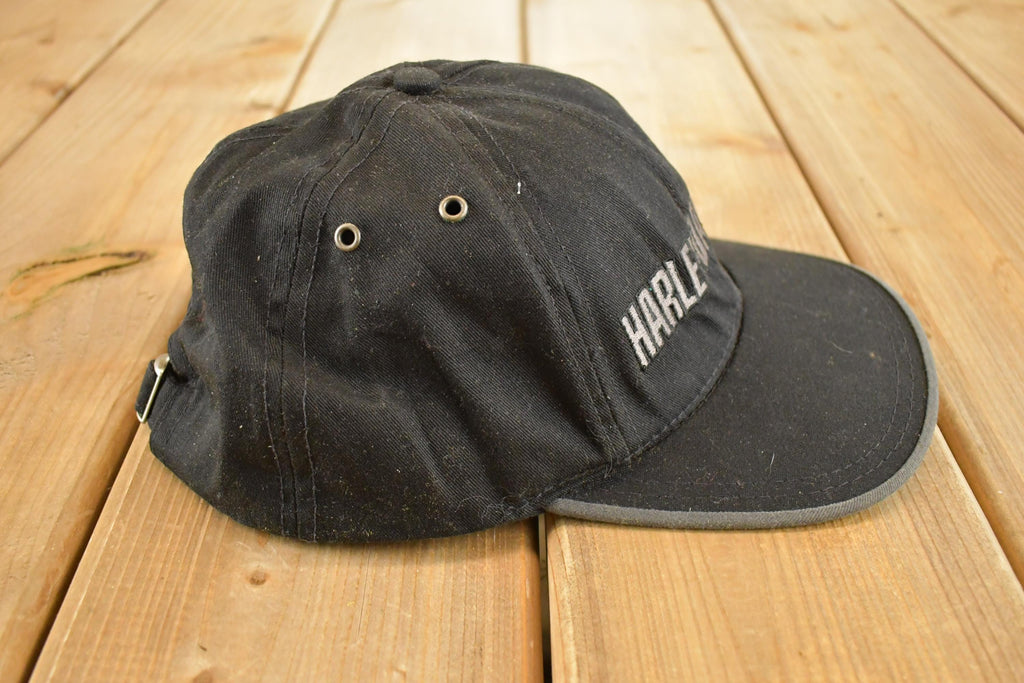 Vintage 1990s Harley Davidson Snapback Hat  90's Embroidered Motorcycle Cap