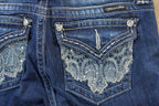 Vintage Y2K Miss Me Bedazzled Low Rise Jeans Size 26x31