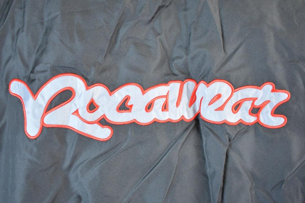 Vintage 1990s Deadstock Rocawear Embroidered Snap Button Hip Hop Satin Jacket Made In USA