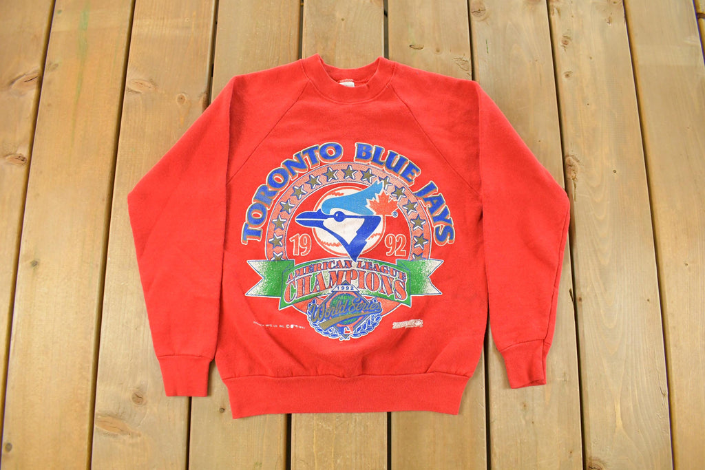 Vintage 1992 Toronto Blue Jays MLB AL Champions Crewneck Sweatshirt Youth Large