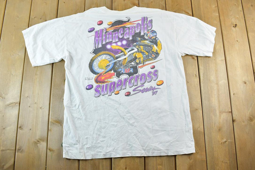 Vintage 1990s Minneapolis Supercross Racing T-Shirt / Single Stitch / Racing Tee / 90s Streetwear / Sportswear