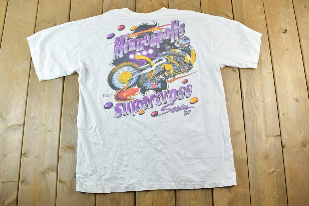 Vintage 1990s Minneapolis Supercross Racing T-Shirt / Single Stitch / Racing Tee / 90s Streetwear / Sportswear