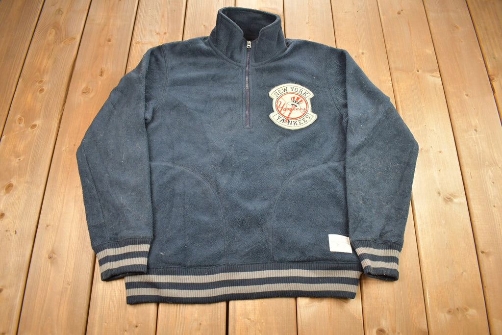 Vintage 1998 New Yankees MLB Heavy Weight Quarter Zip Fleece Sweater