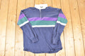 Vintage 1990s LL Bean Rugby Quarter Button Up Shirt Mens L