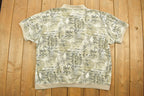 Vintage 1990s Harbor Bay Aztec All Over Print Collared Polo Shirt