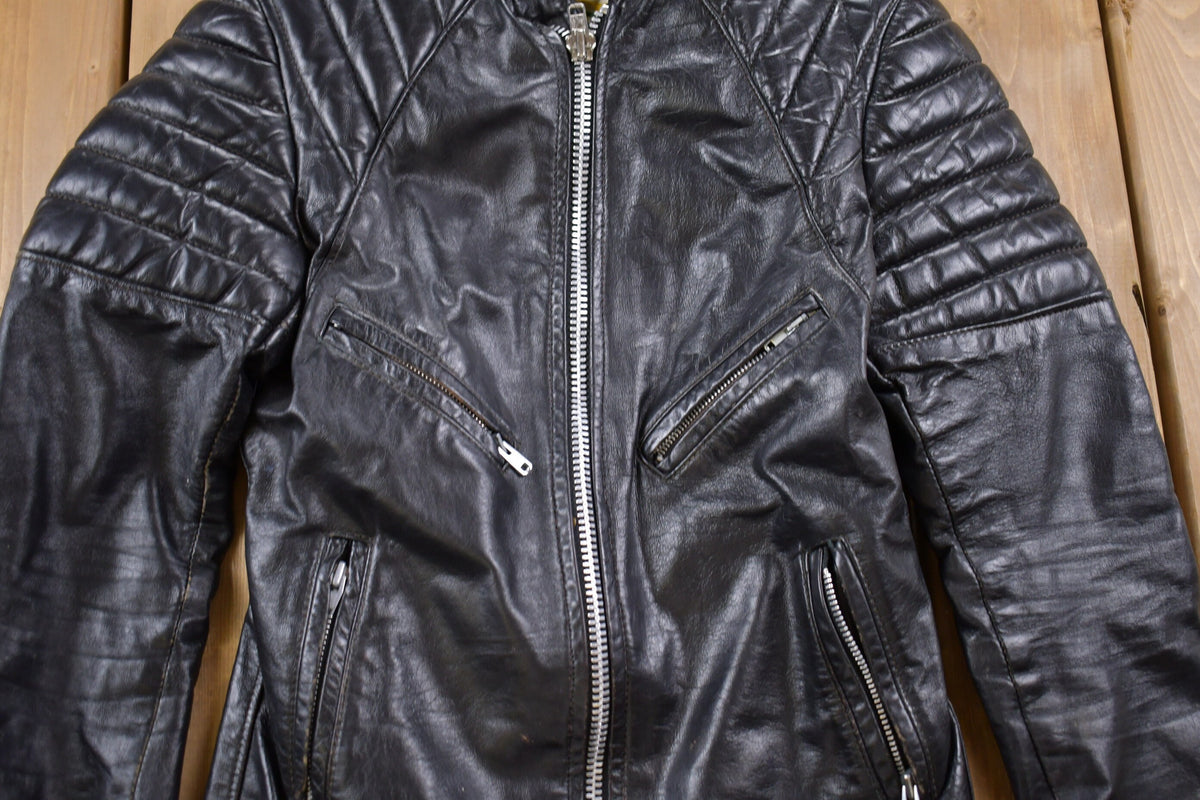 Vintage 1980s Brimaco Leather Cafe Racer Jacket