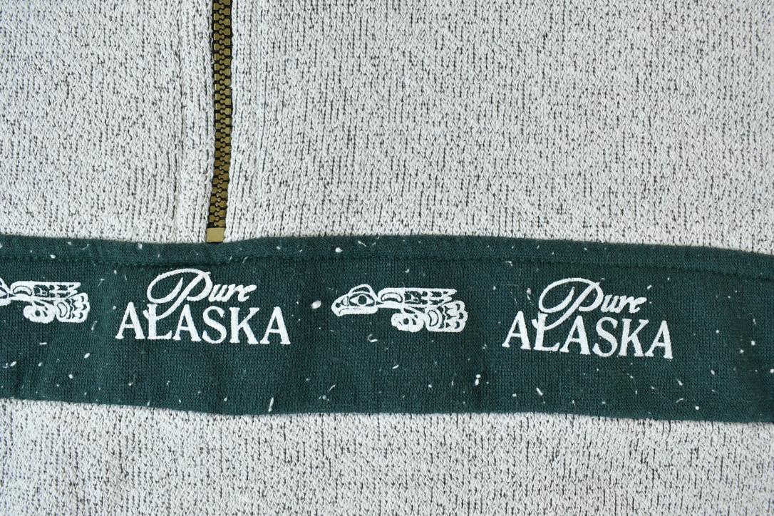 Vintage 1990s Alaska Quarter Zip Crewneck Sweatshirt Made In USA