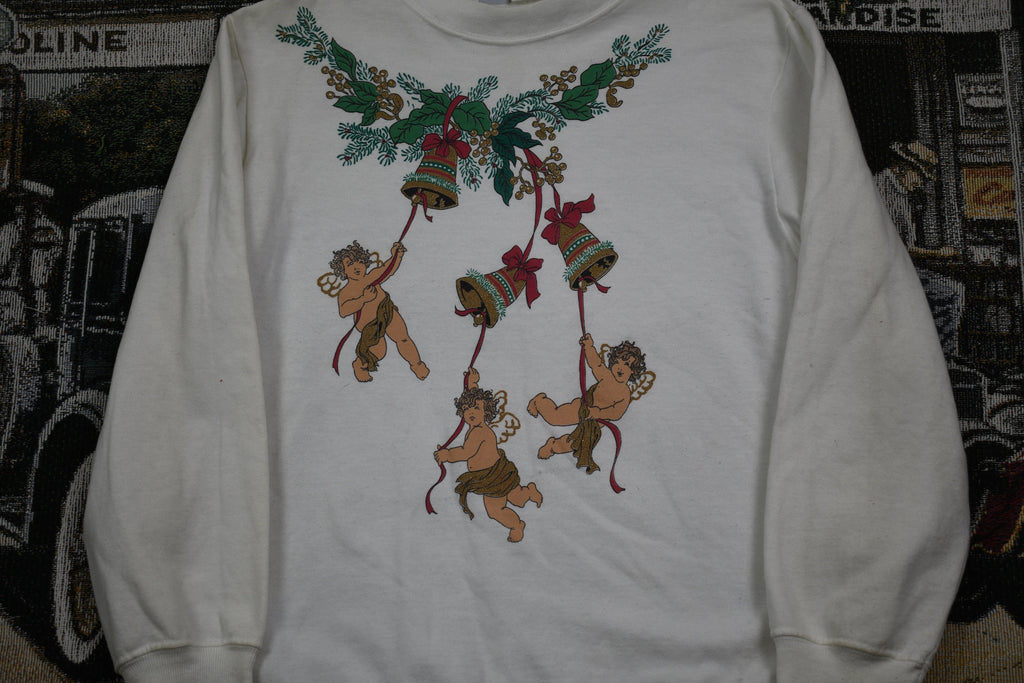 Vintage 1990s Blair Jingle Bells Angels Graphic Crewneck