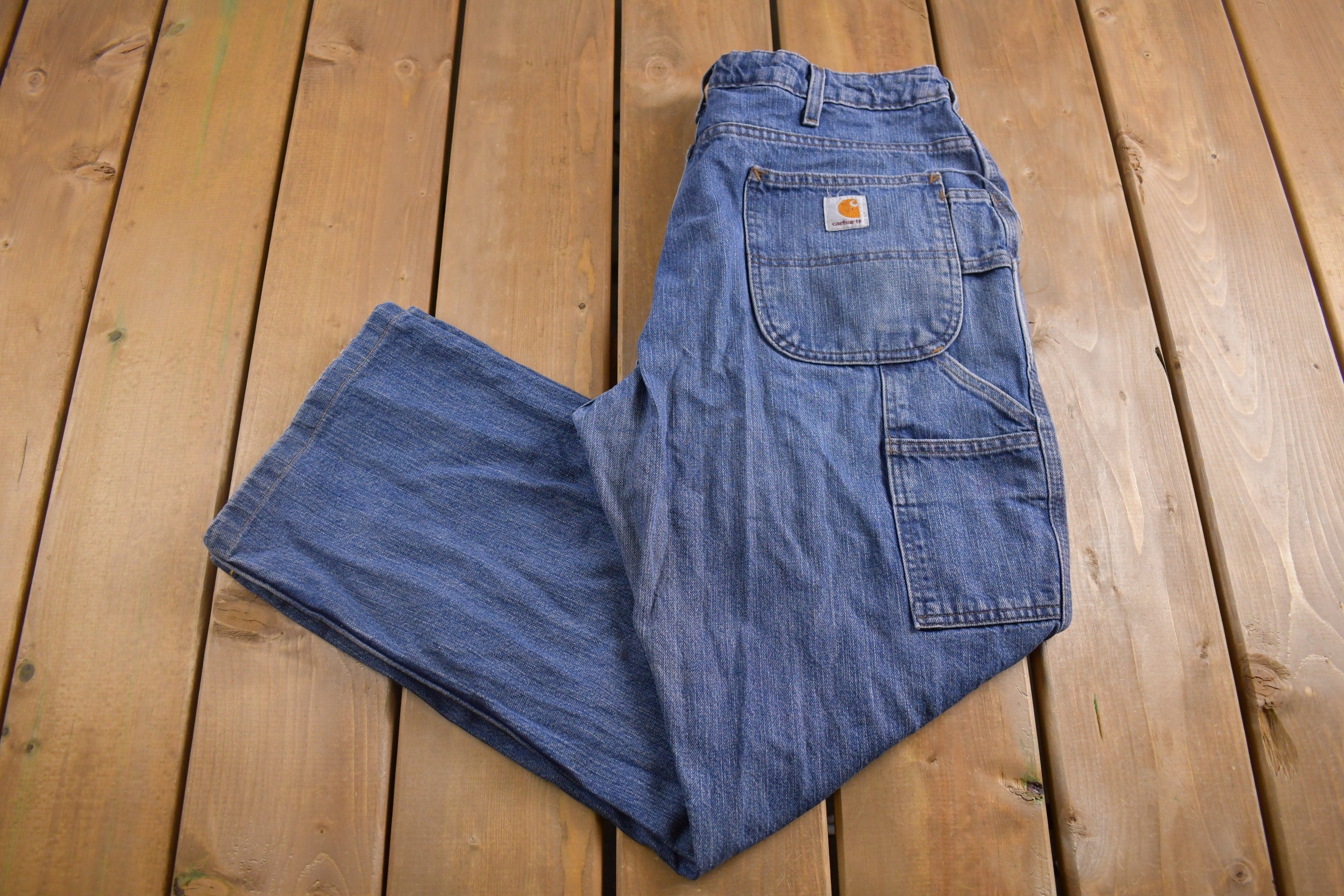 Vintage 1990s Carhartt Denim Work Pants Size 34 x 30
