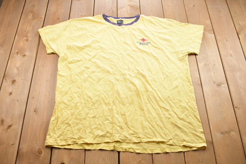 Vintage 1990s Ralph Lauren Polo Red Cross Graphic T-Shirt