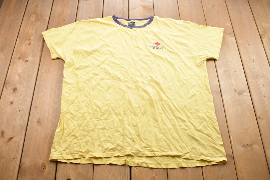 Vintage 1990s Ralph Lauren Polo Red Cross Graphic T-Shirt