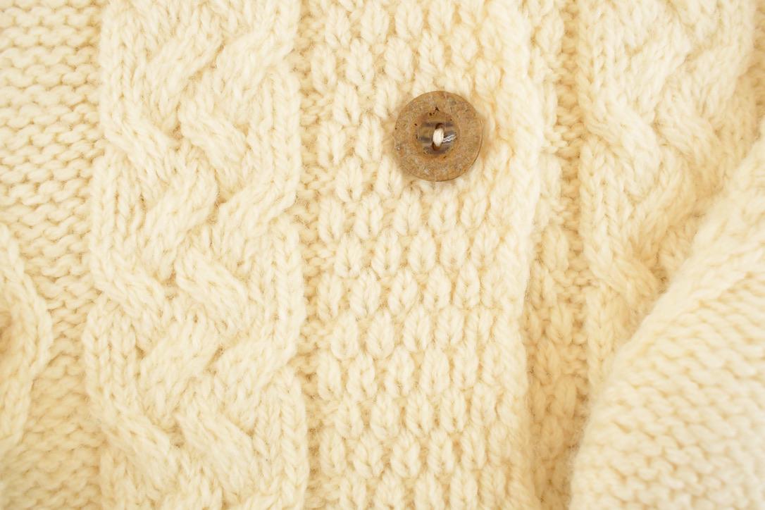 Vintage 1990s Connemara Cable Knit Irish Wool Cardigan Sweater Women's XL