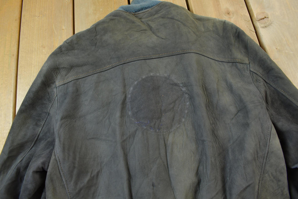 Vintage 1960s CRAFT Sportwear Suede Leather Bomber Jacket  Distressed Leather  Made In Canada  True Vintage