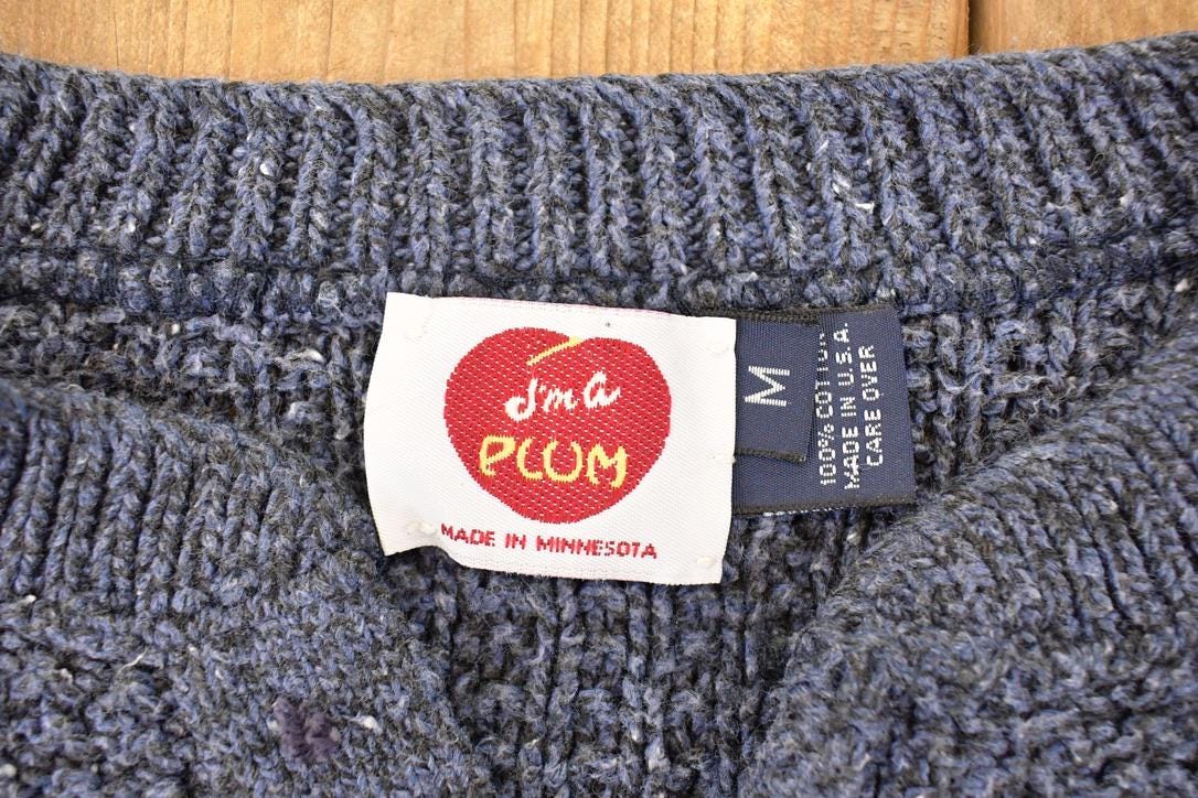 Vintage 1990s Im A Plum Knit Crewneck Sweater Men's L