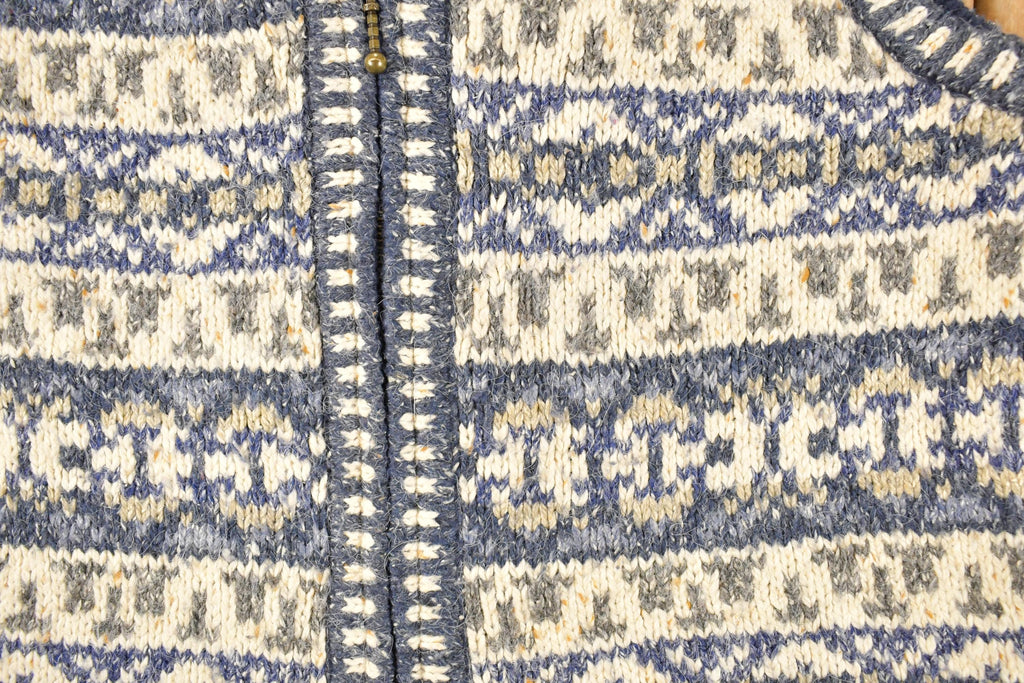Vintage 1990s St Johns Bay Abstract Knit Cardigan Sweater Vest Men's S