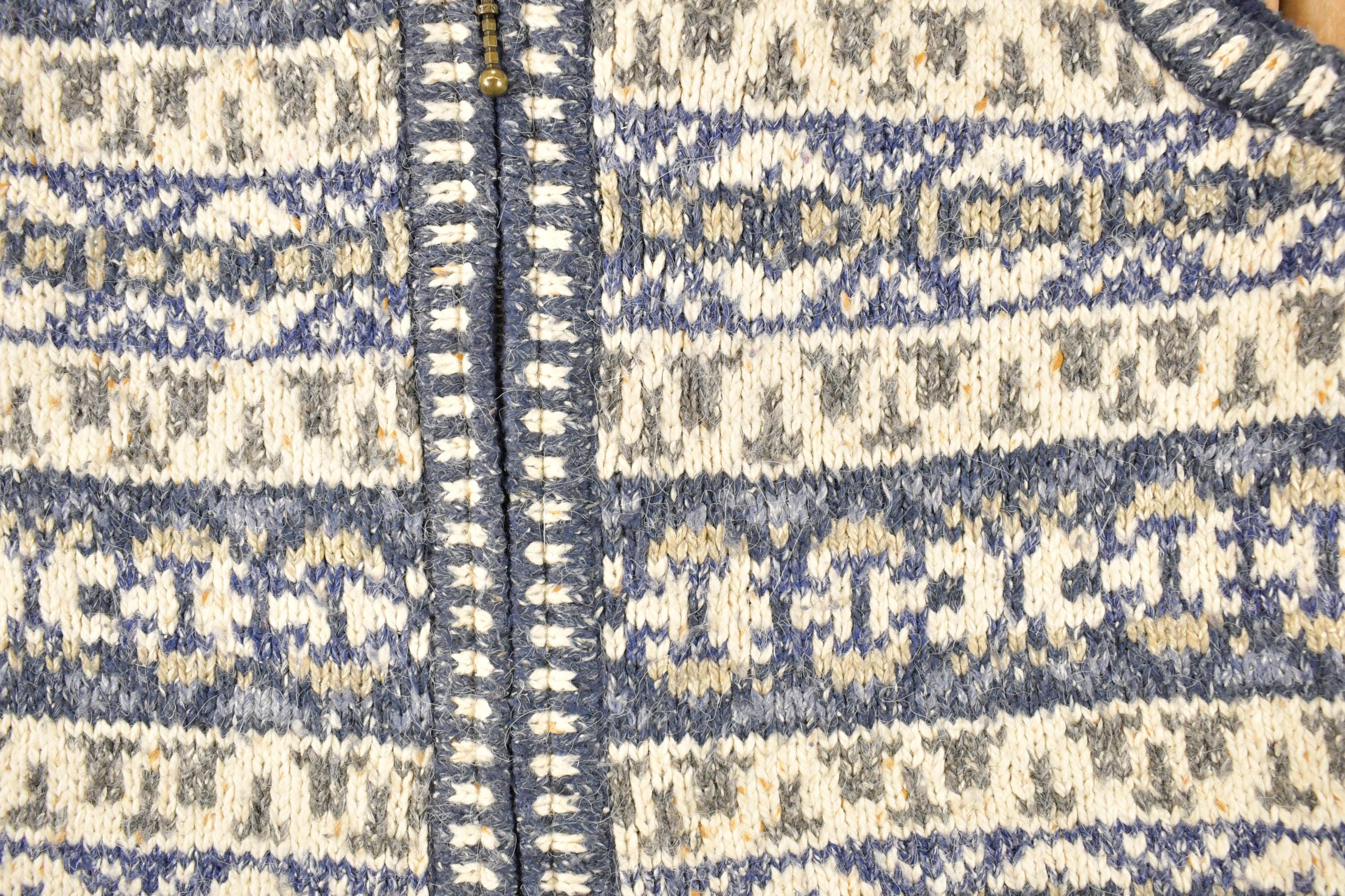 Vintage 1990s St Johns Bay Abstract Knit Cardigan Sweater Vest Men's S