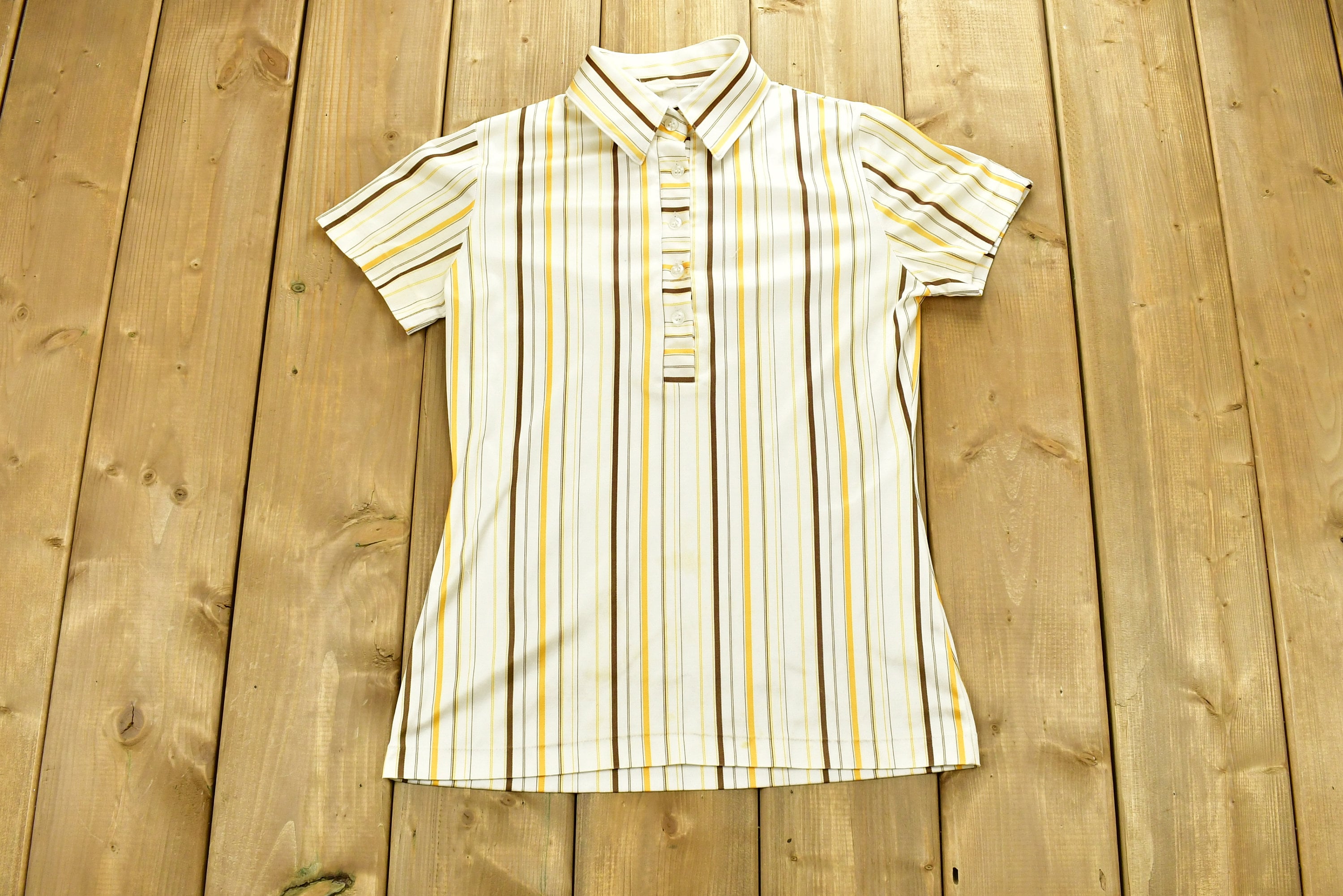 Vintage 1980's Half Button Up Collared T-Shirt