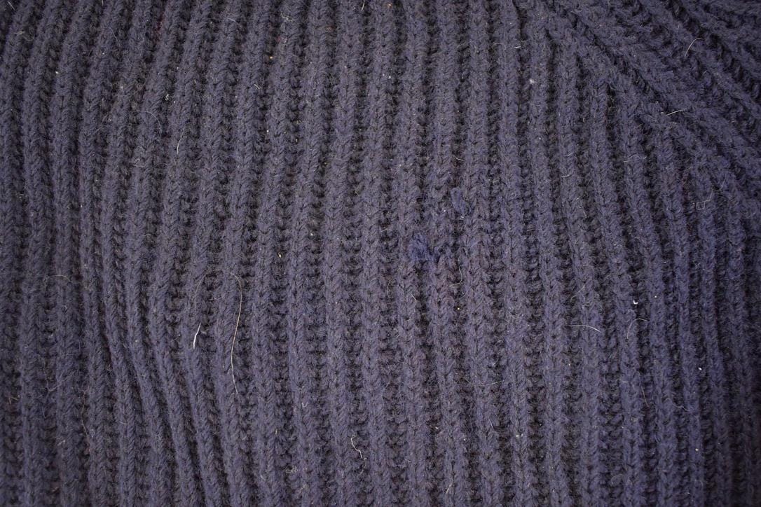 Vintage 1980s Peter Storm Ribbed Wool Knit Crewneck Sweater Men's L /
