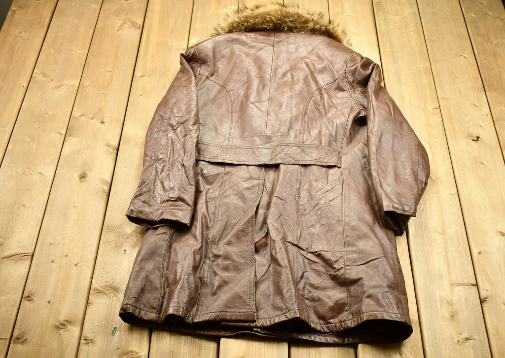 Vintage 1980s Leather Fur Jacket