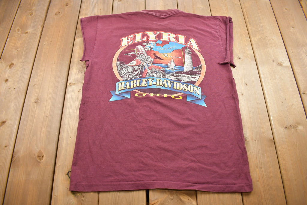 Vintage 1998 Harley Davidson Elyria Ohio Hand Cut Tank Top